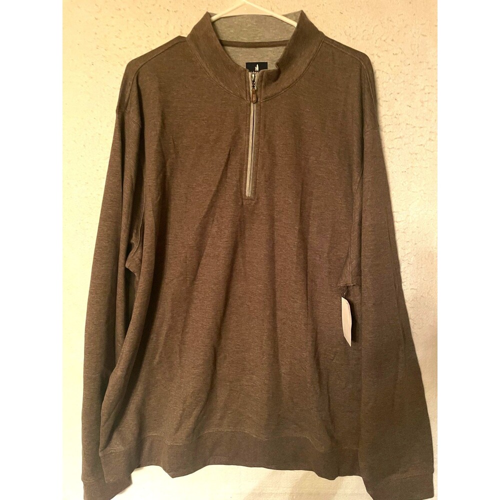 JOHNNIE-O Sully 1/4 Zip Pullover Men's Sweater Preppy Golf XXL Maple Long Sleeve
